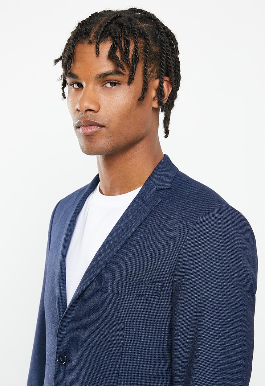 basicthread - Slim fit suit blazer - blue
