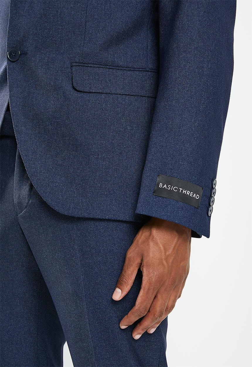 basicthread - Slim fit suit blazer - blue
