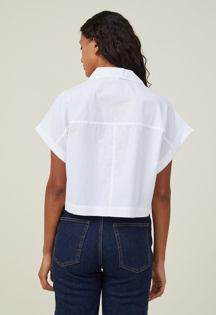 Cotton On - Cropped utility shirt - White