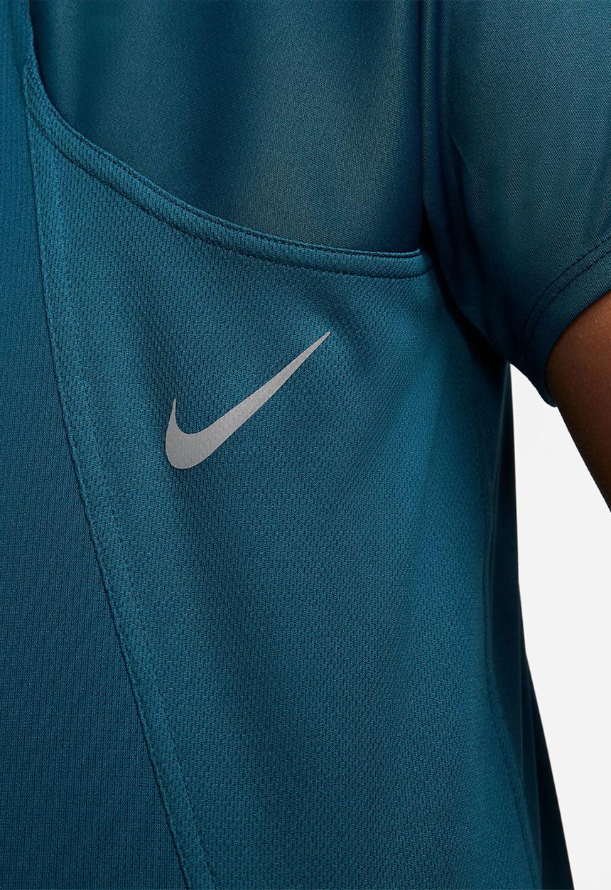 Nike - W nk df race top short sleeve - valerian blue/reflective silver