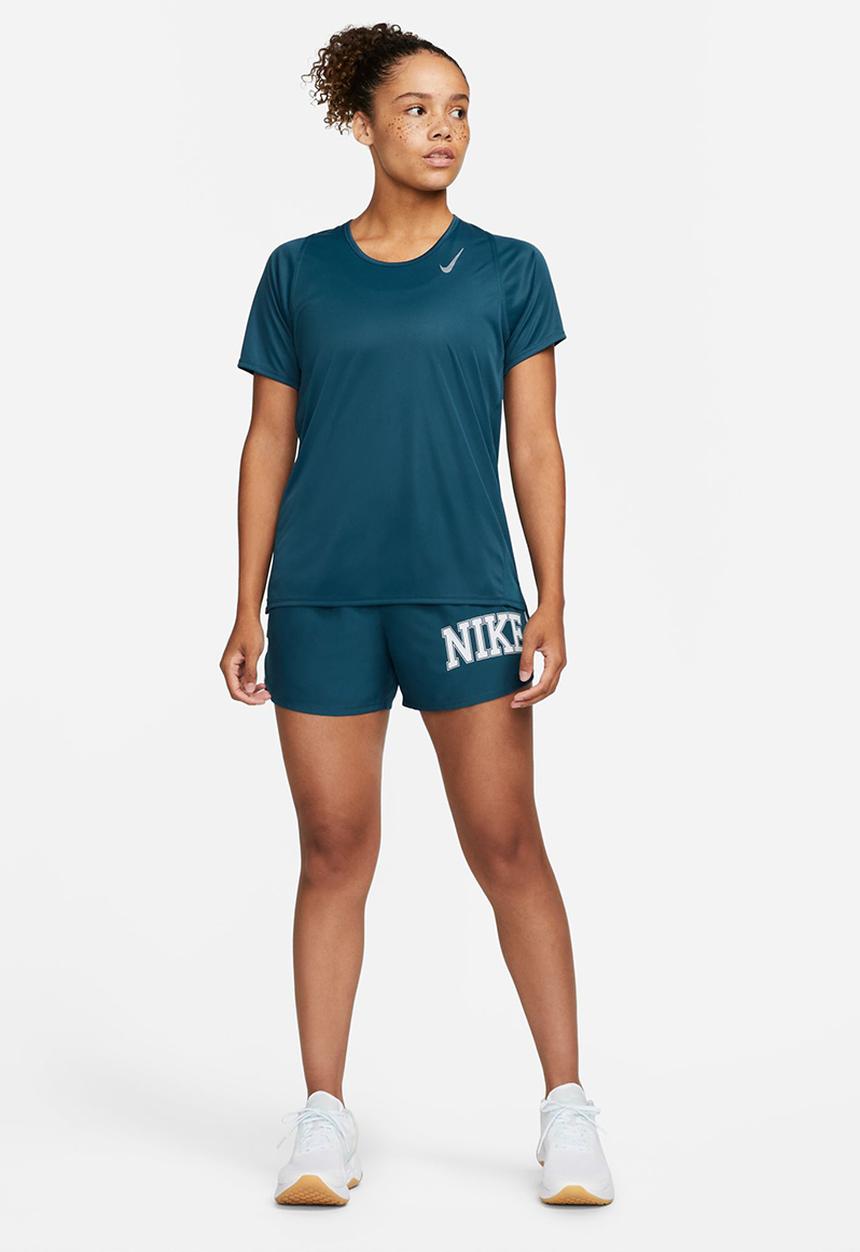 Nike - W nk df race top short sleeve - valerian blue/reflective silver