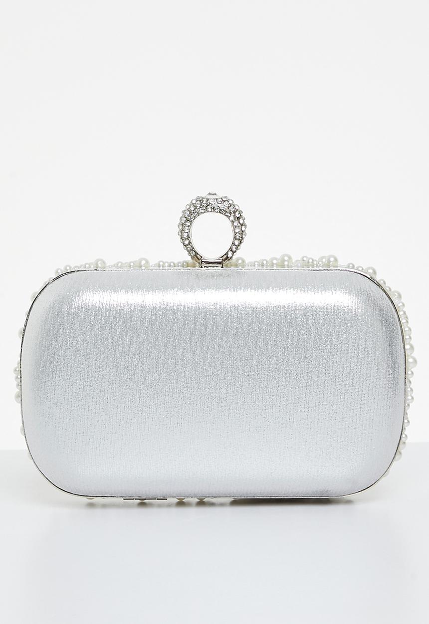 Tessa Design - Tanya embelished clutch bag - white