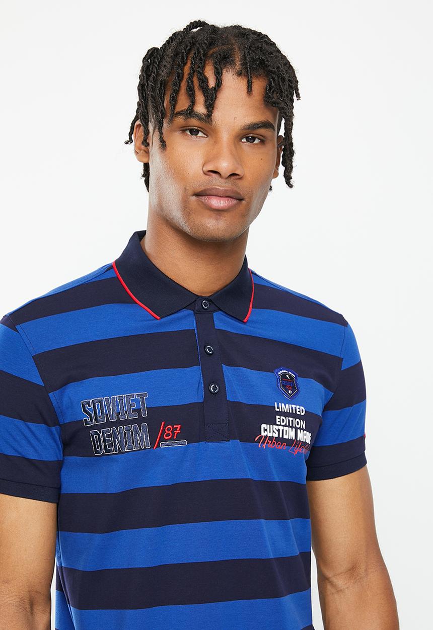SOVIET - M steele  short sleeve golfer - navy