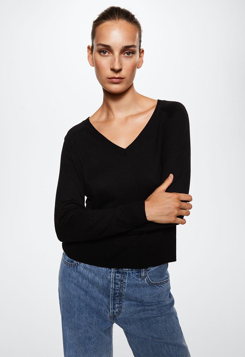 MANGO - Sweater lucav - black