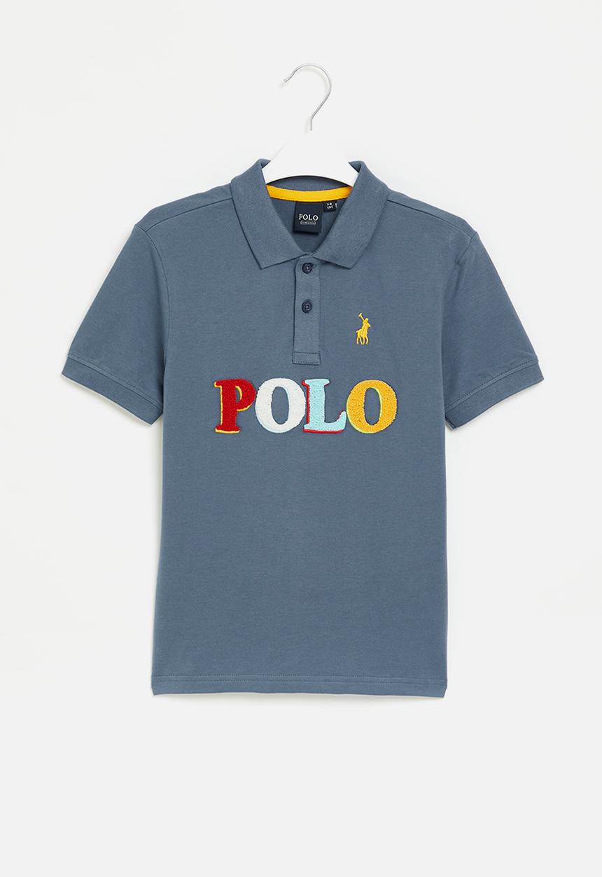 POLO - Boys short sleeve printed golfer - blue