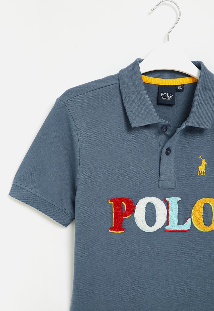 POLO - Boys short sleeve printed golfer - blue