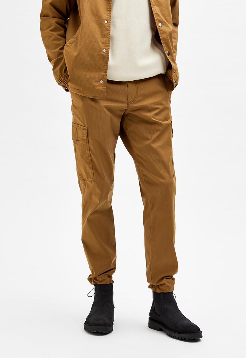 Selected Homme - Straight leg skye flex pants - brown