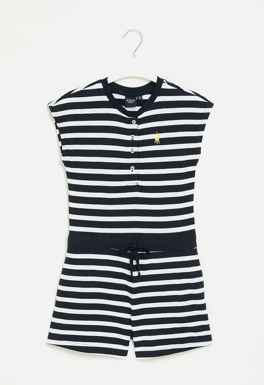 POLO - Girls striped jumpsuit - navy
