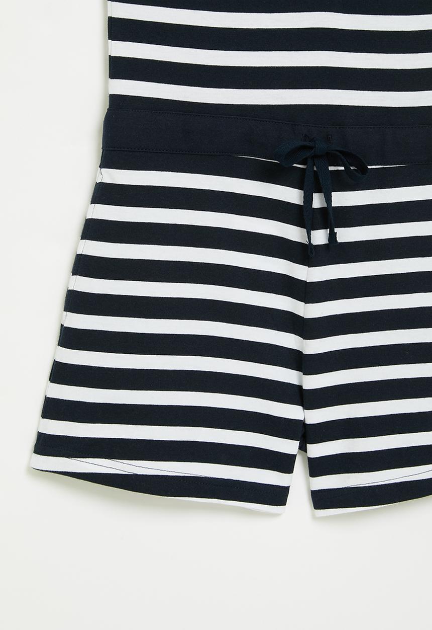 POLO - Girls striped jumpsuit - navy