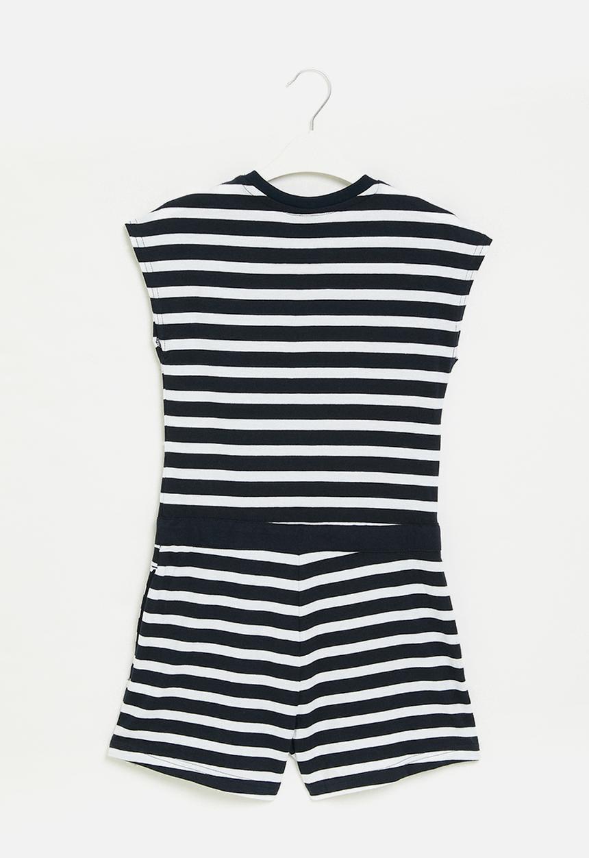 POLO - Girls striped jumpsuit - navy