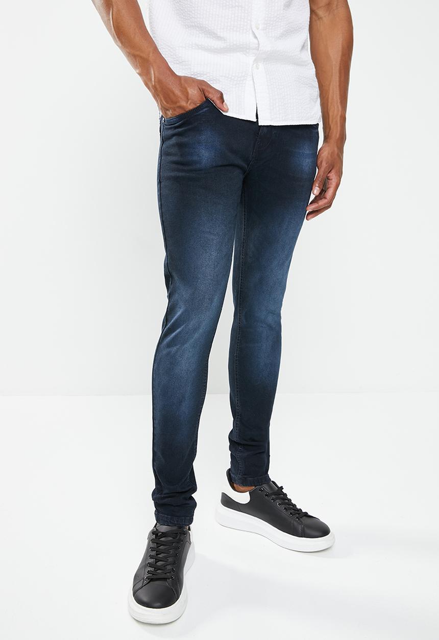 SOVIET - M cygnet mens skinny denim - blue black