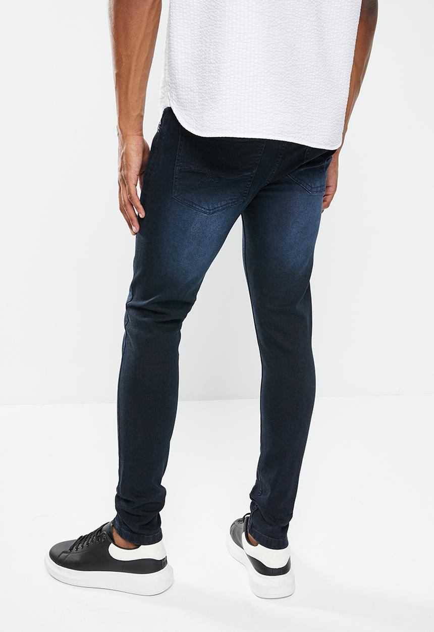 SOVIET - M cygnet mens skinny denim - blue black