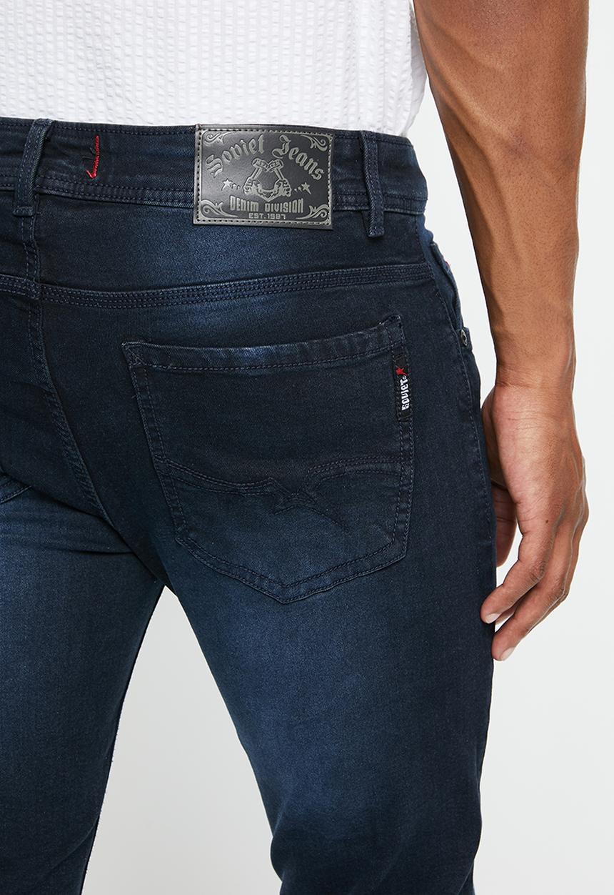 SOVIET - M cygnet mens skinny denim - blue black