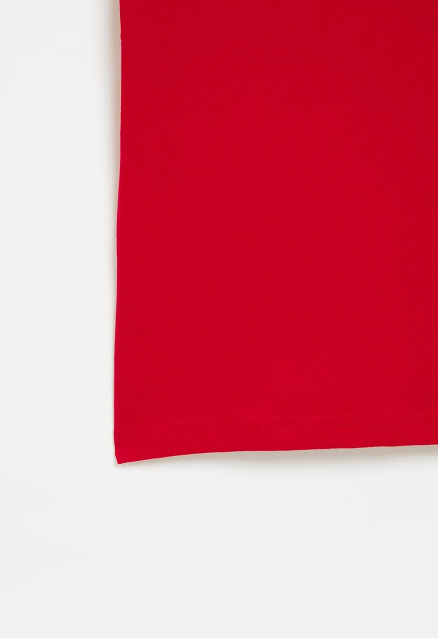 POLO - Boys colour blocked tee - red & white