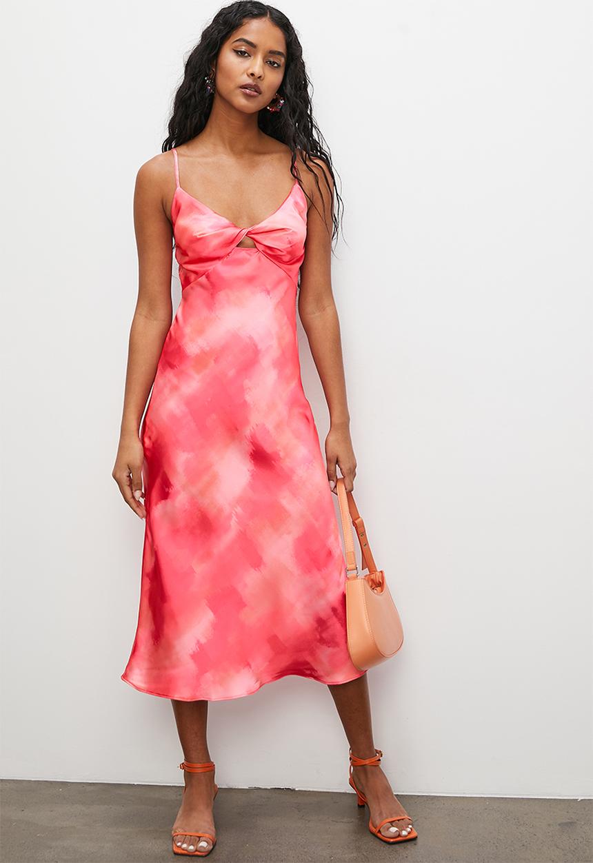 VELVET - Front detail slip dress - soft focus