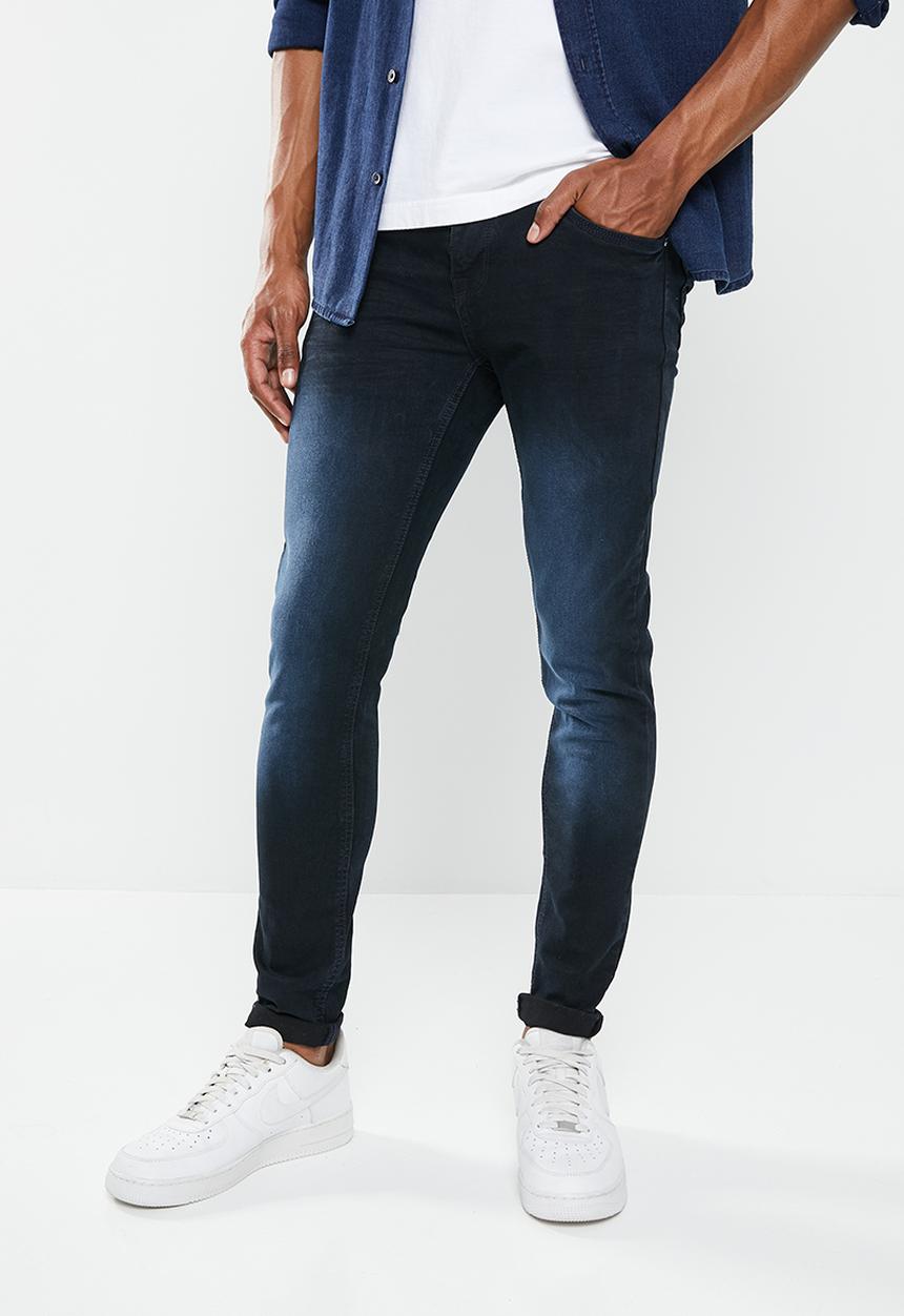 SOVIET - M aventador mens skinny denim - blue black