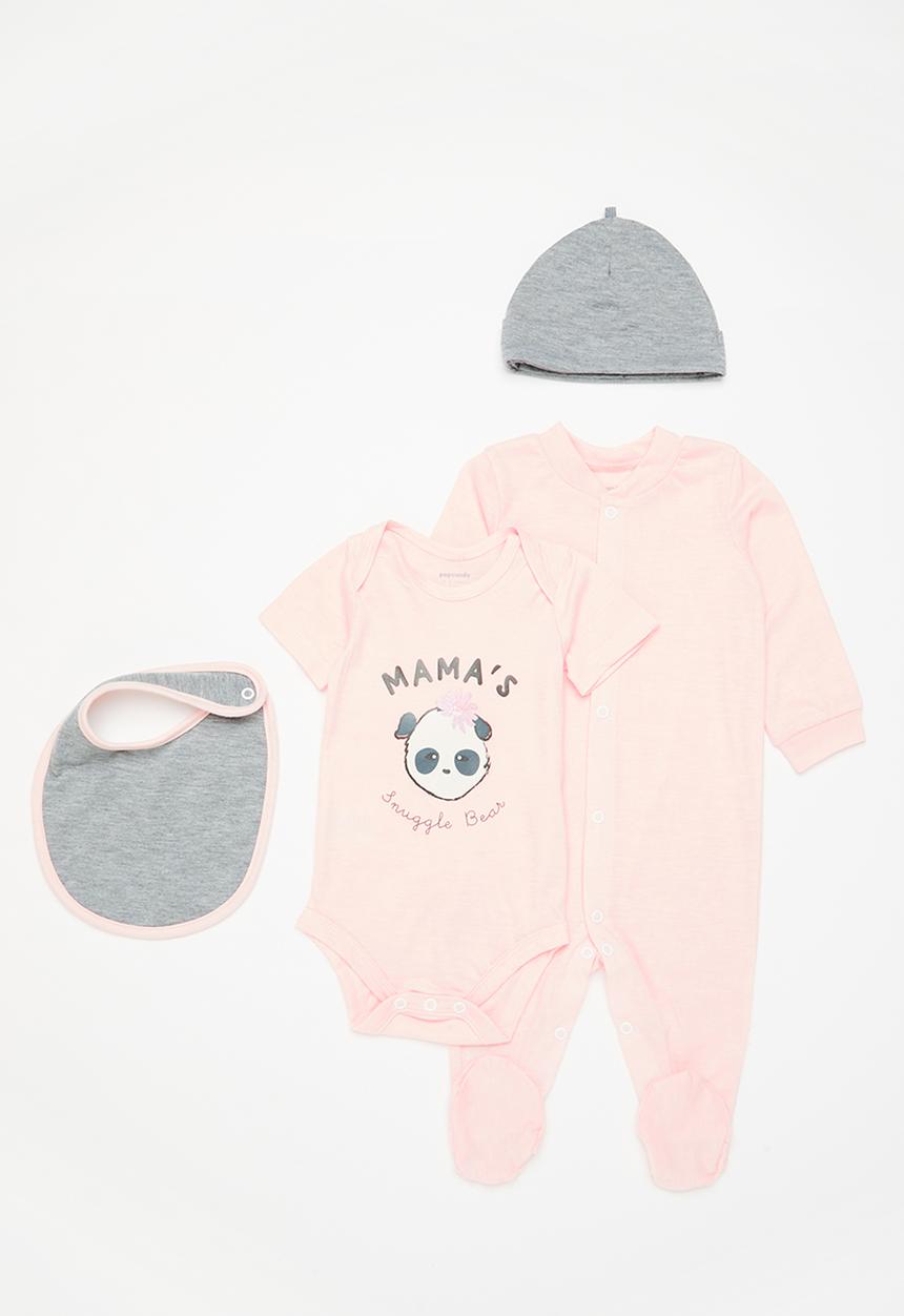 Pop Candy - 4 Piece essential set - pink & grey melange
