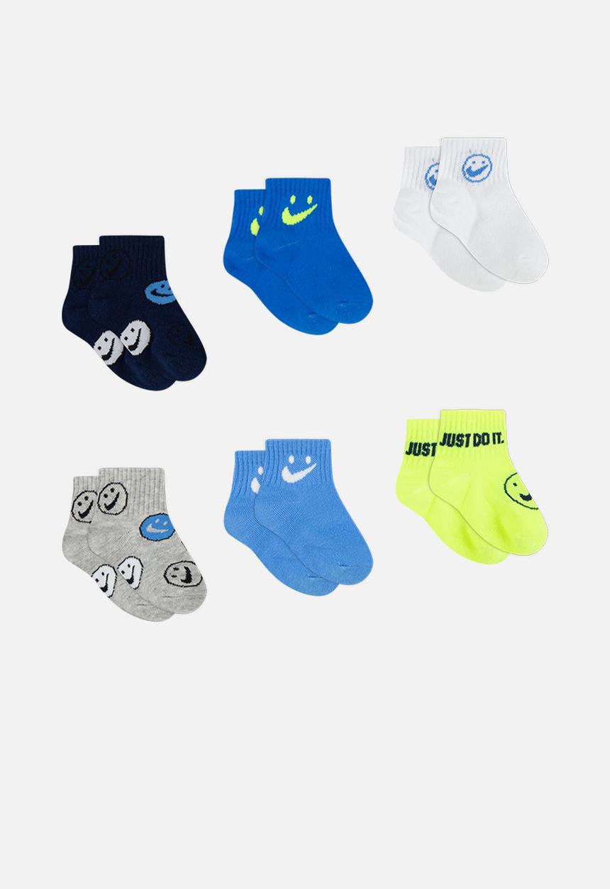 Nike - Nhn boys infant/toddler 6 pack ankle socks - multi 
