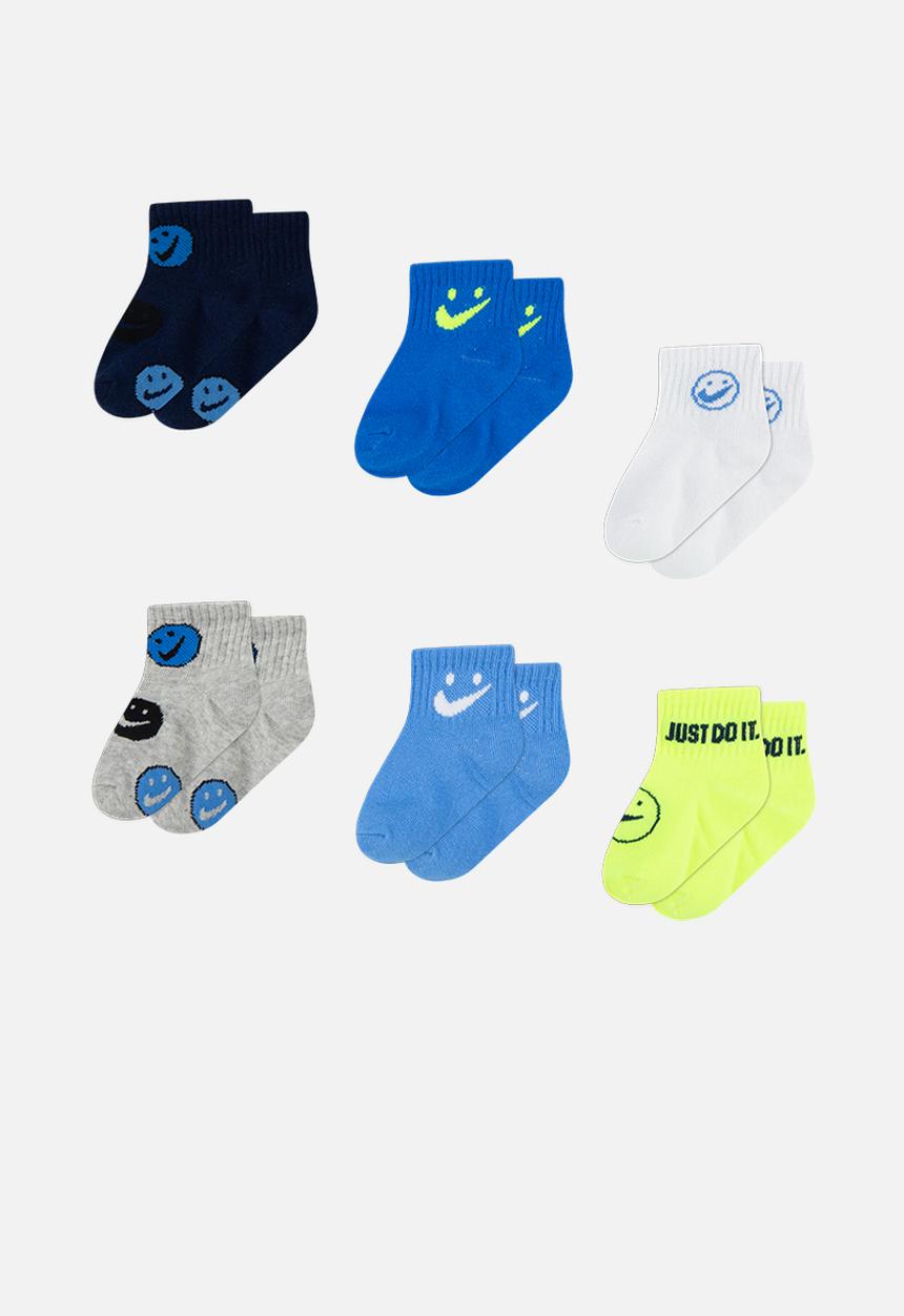 Nike - Nhn boys infant/toddler 6 pack ankle socks - multi 