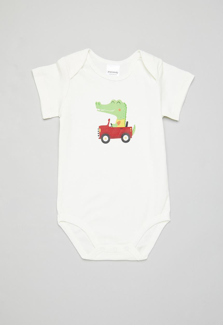 Pop Candy - Croc babygrow - white