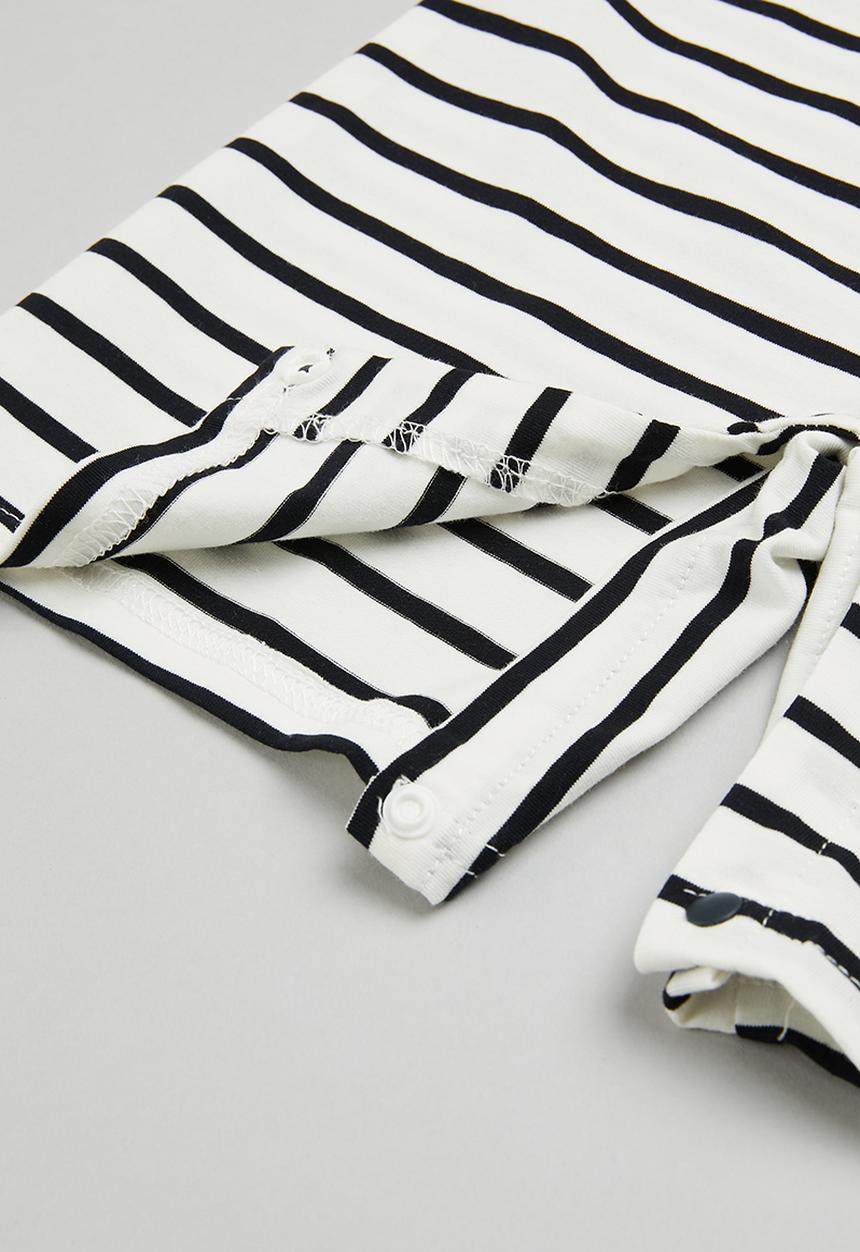 Pop Candy - Baby boys stripe romper - white & navy