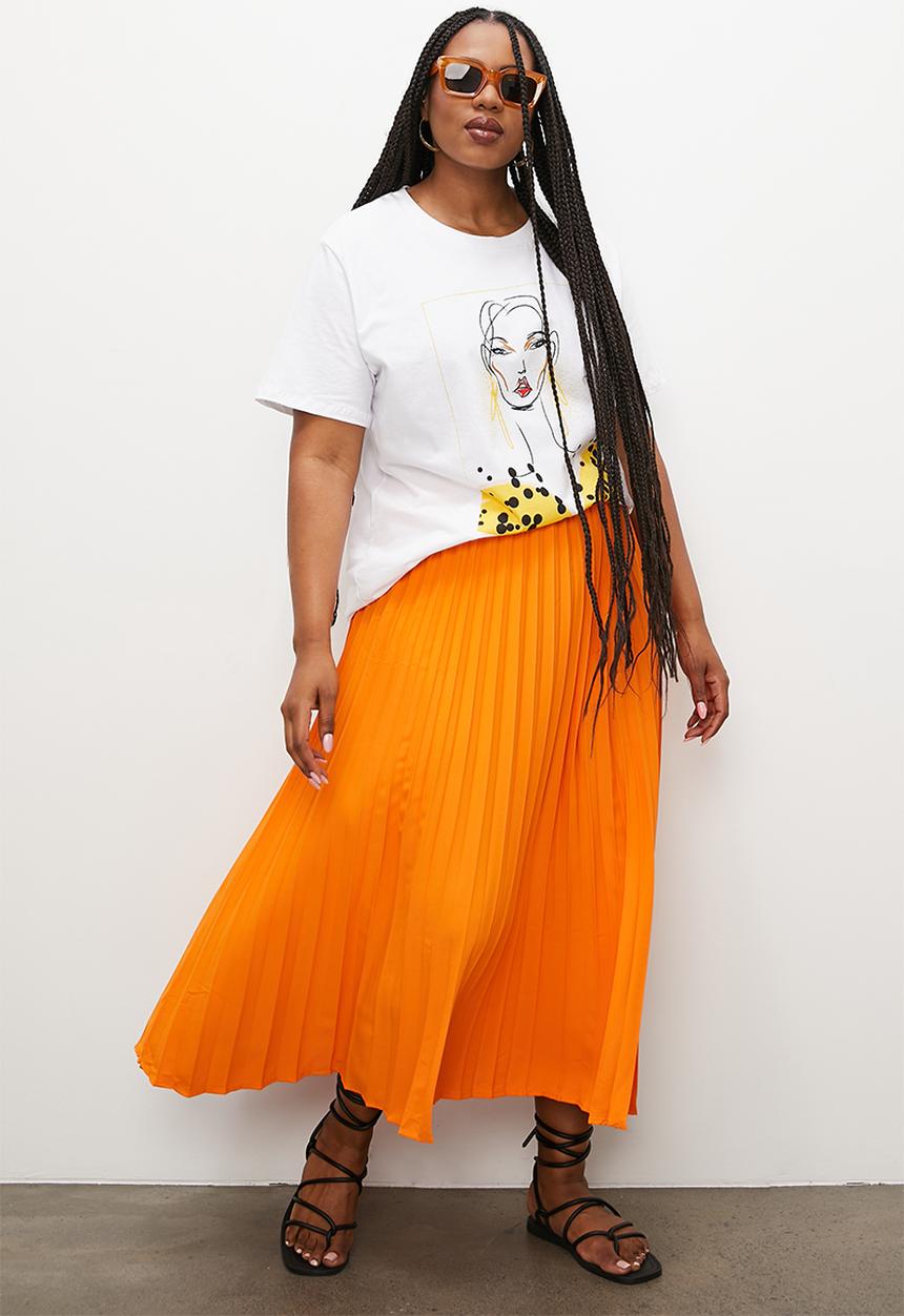 Superbalist - Midaxi pleated skirt - orange