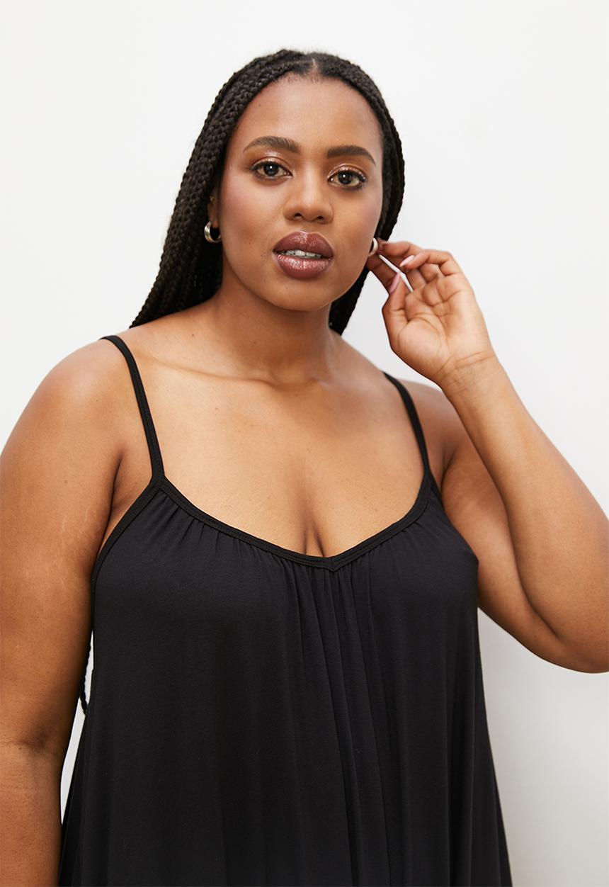 Superbalist - Knit slip dress - black