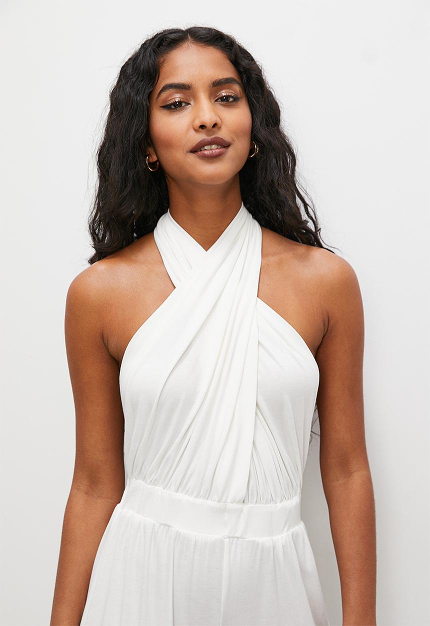 VELVET - Cross over infinity jumpsuit - milk