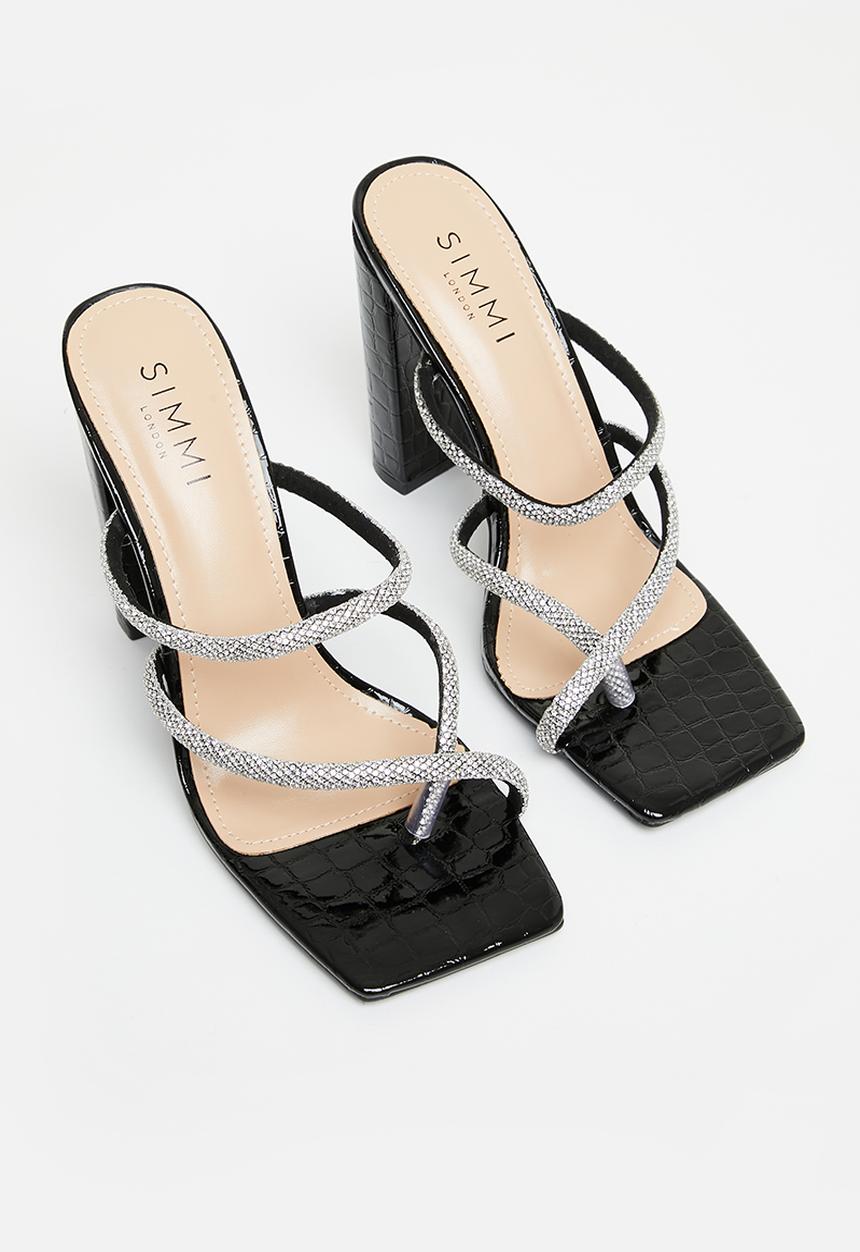 SIMMI London - Heera-7 toe loop block mule - black