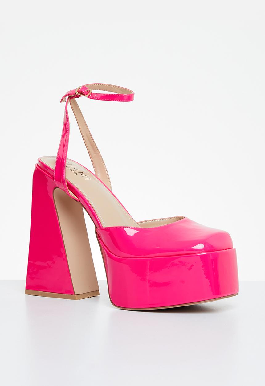 SIMMI London - Amani-3 platform block heel - pink patent