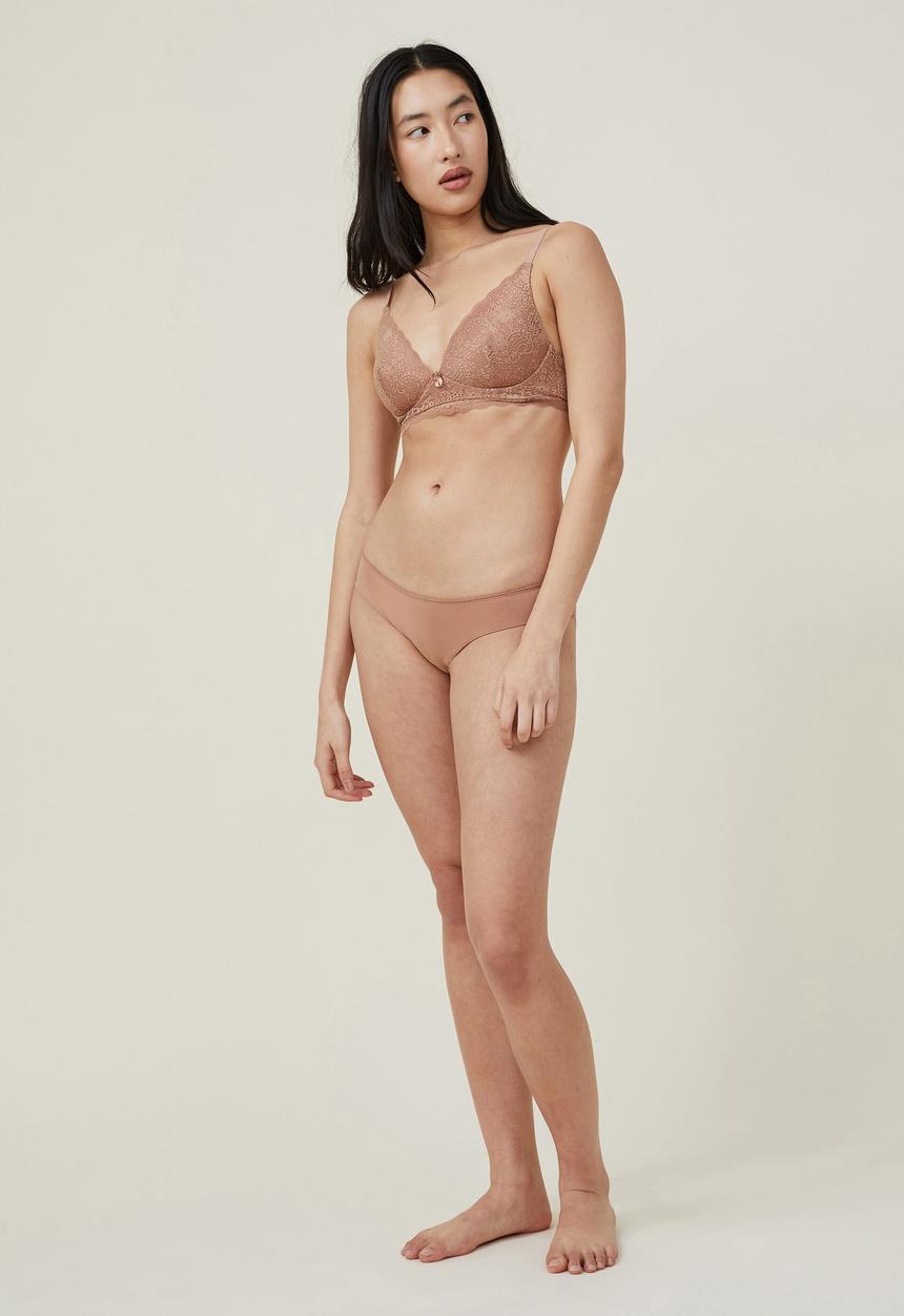 Cotton On - Ultimate comfort lace wirefree bra - maple sugar