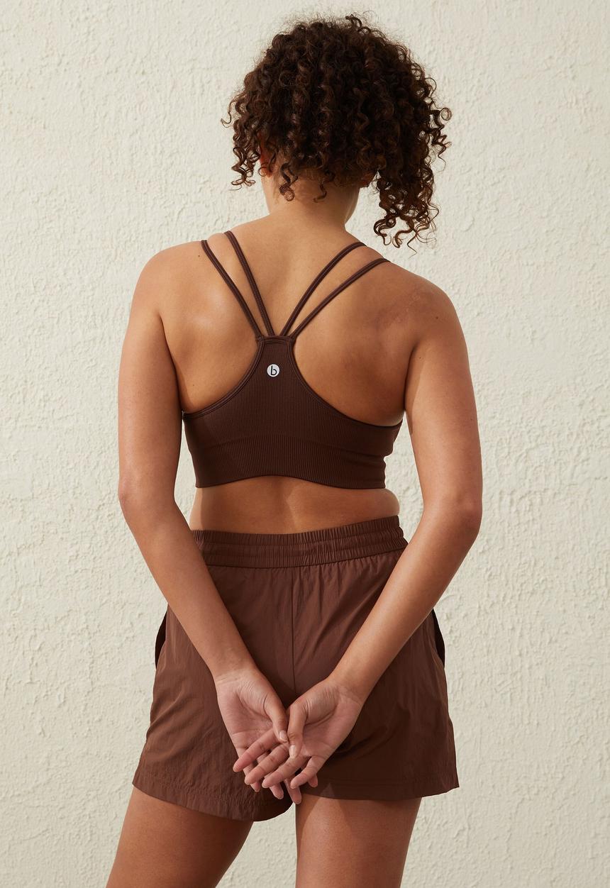 Cotton On - Seamless strappy back crop - cedar brown