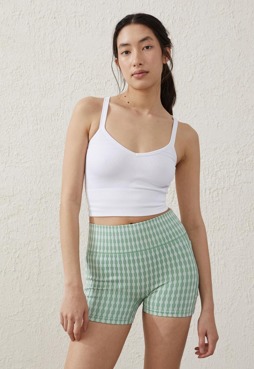 Cotton On - Seamless shortie short - cameo  green jacquard