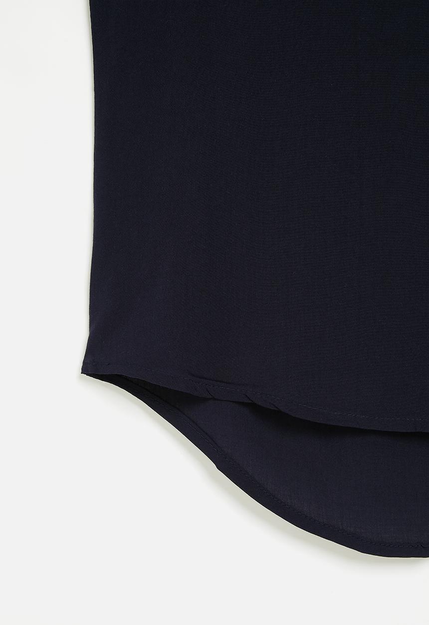 HAILYS - Short sleeve v-top farina - navy