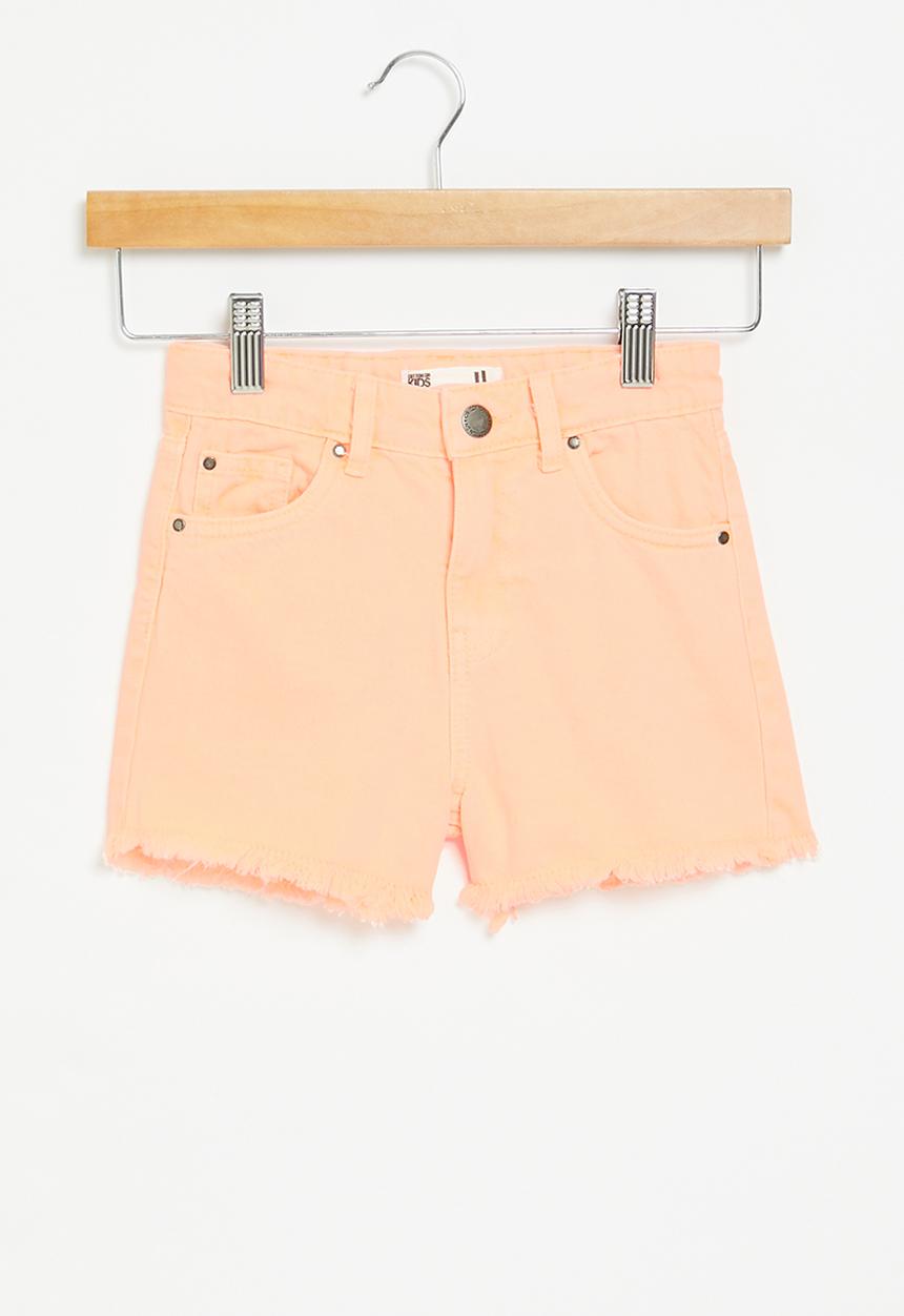 Cotton On - Sunny denim short - fizzy melon/fluro