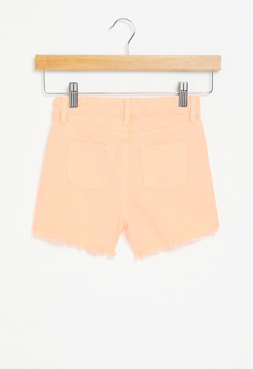 Cotton On - Sunny denim short - fizzy melon/fluro