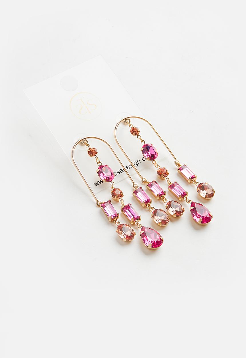 Tessa Design - Eleanor statement earrings - pink