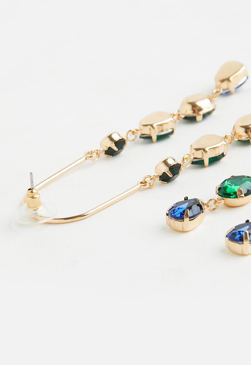 Tessa Design - Becka statement earrings - green & blue