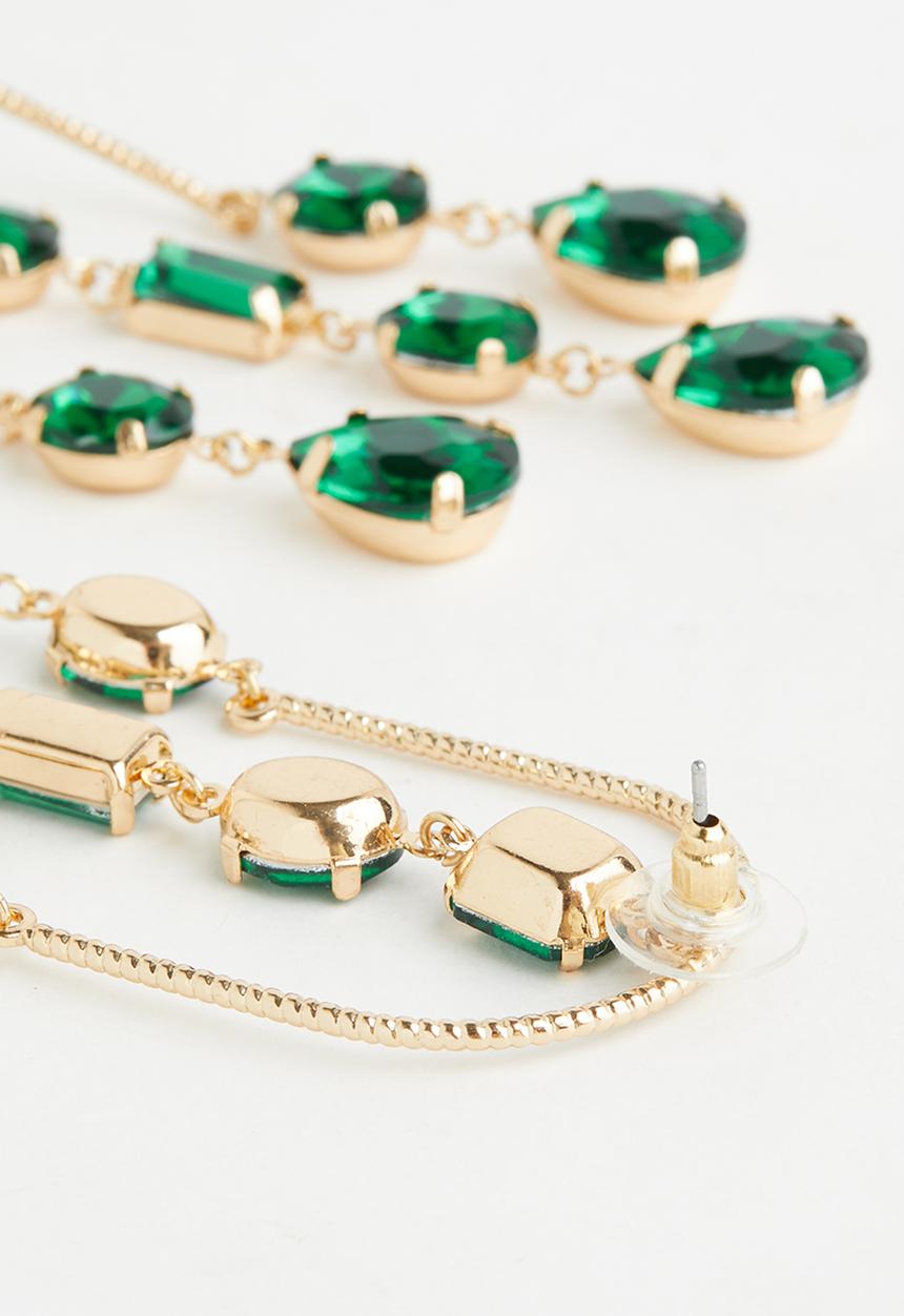 Tessa Design - Ophelia statement earrings - green & gold