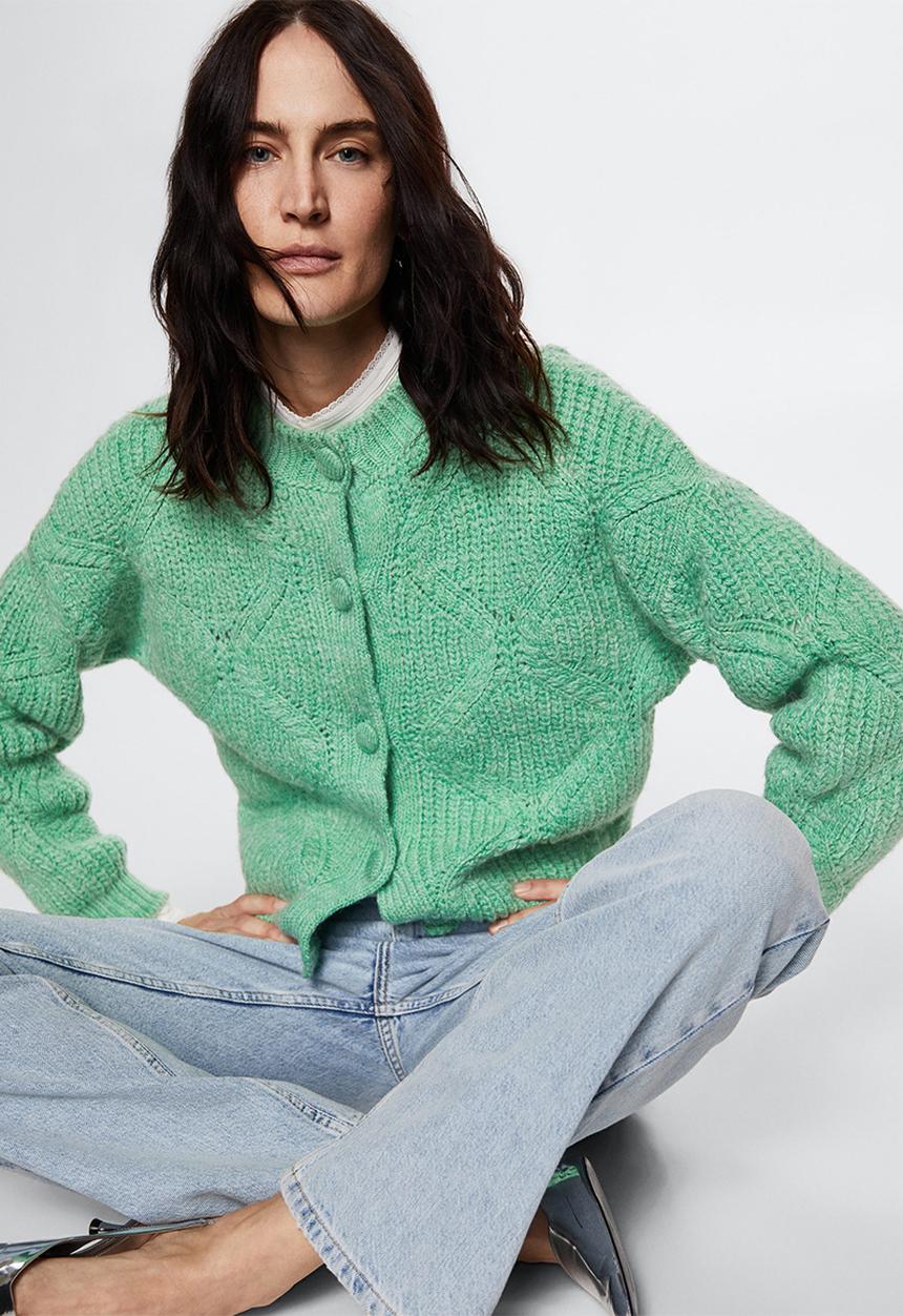 MANGO - Cardigan bolivia - green