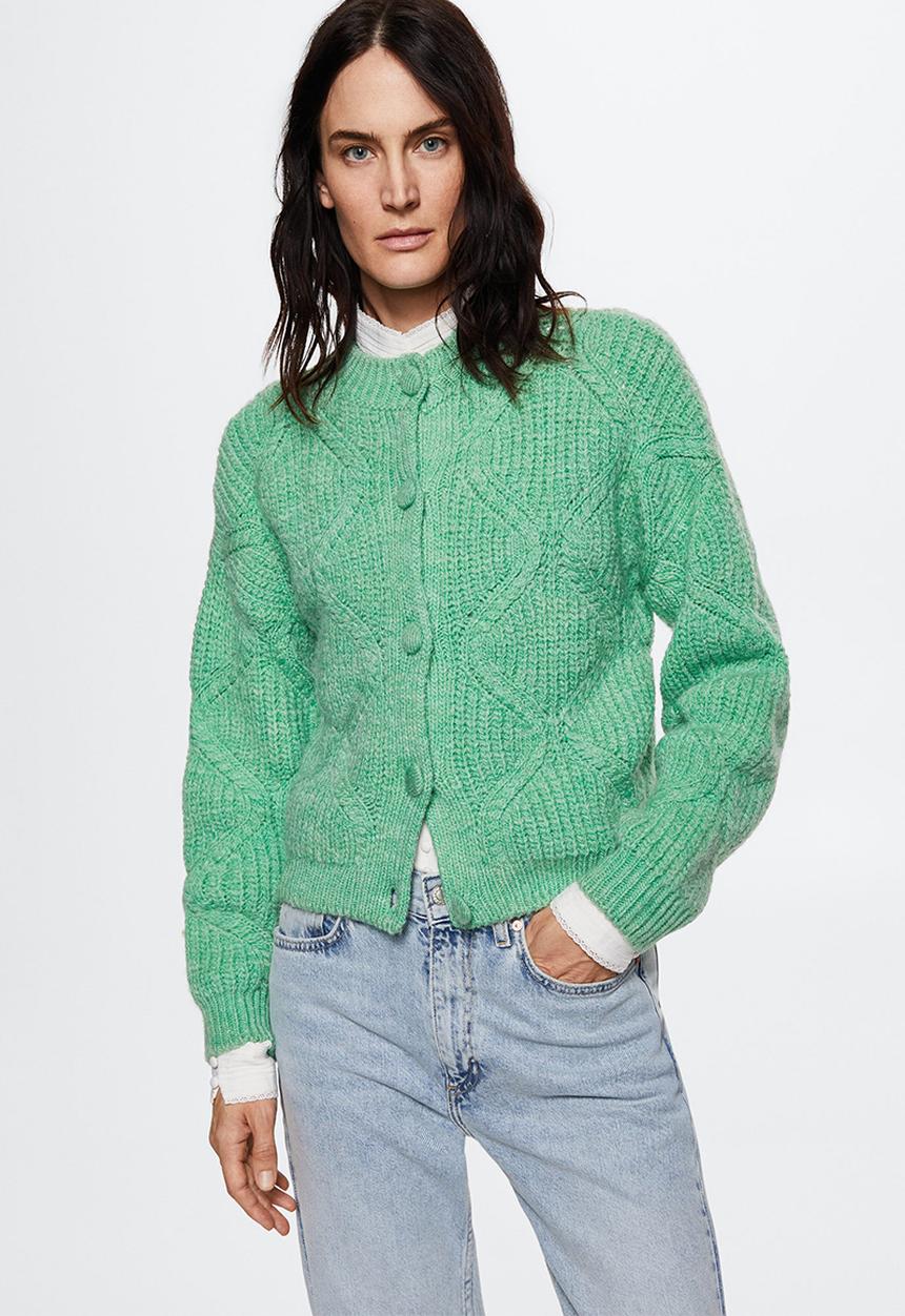 MANGO - Cardigan bolivia - green