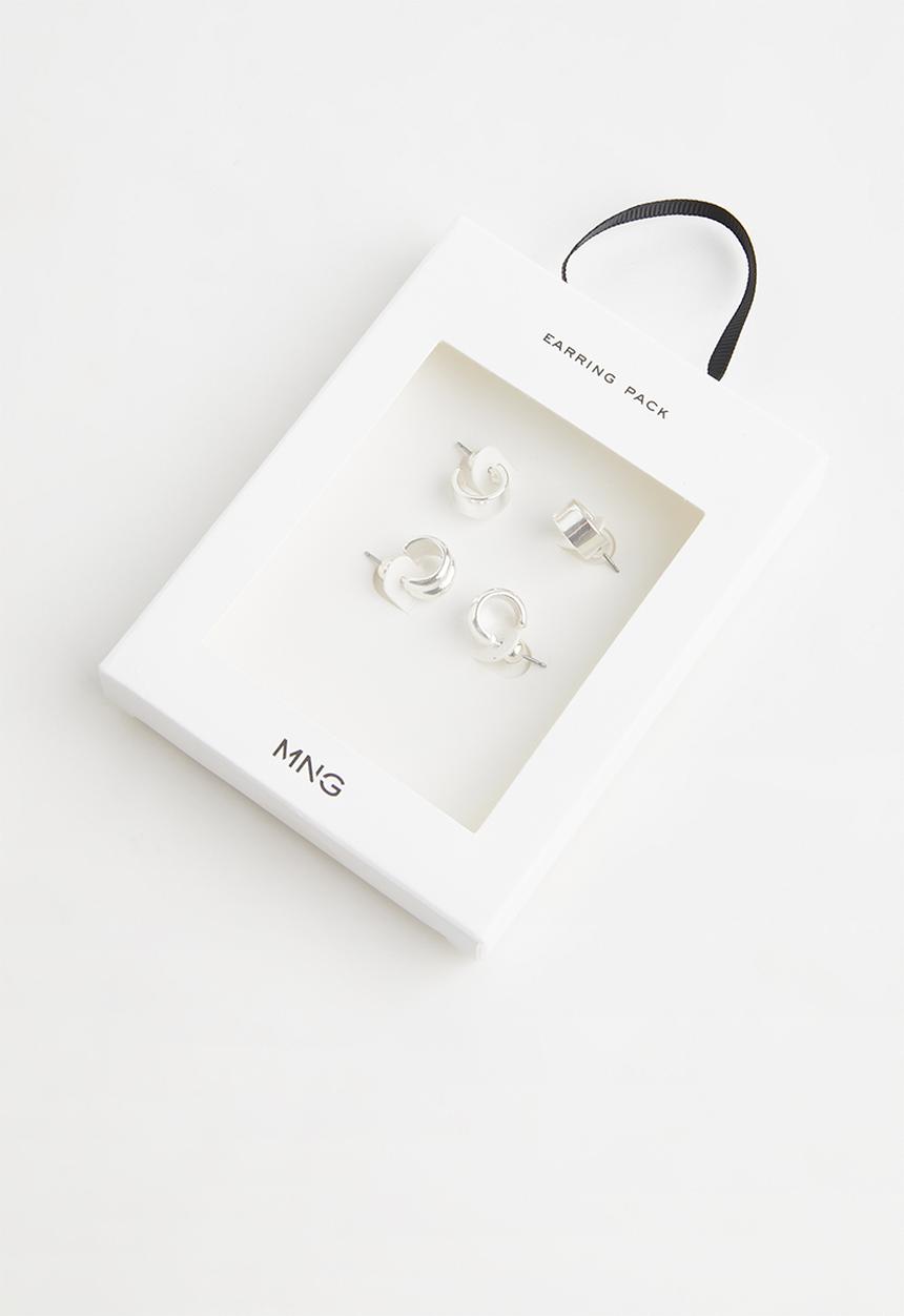 MANGO - Earrings fabiana 2-pack - silver