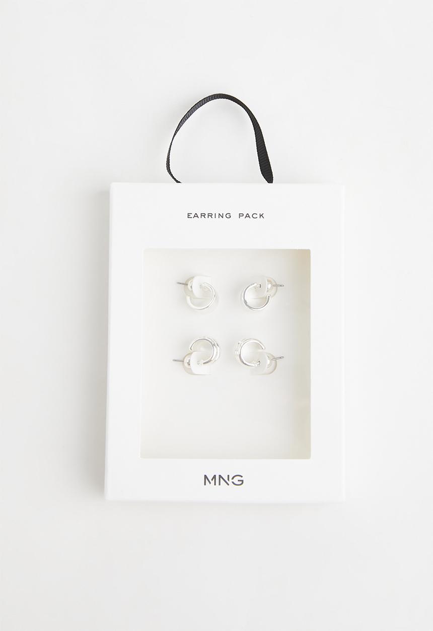 MANGO - Earrings fabiana 2-pack - silver