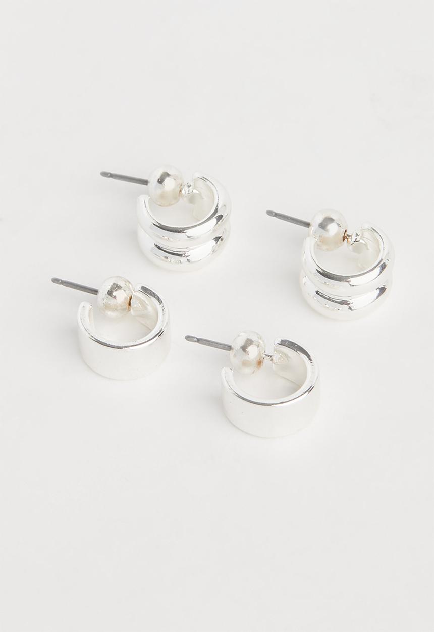 MANGO - Earrings fabiana 2-pack - silver