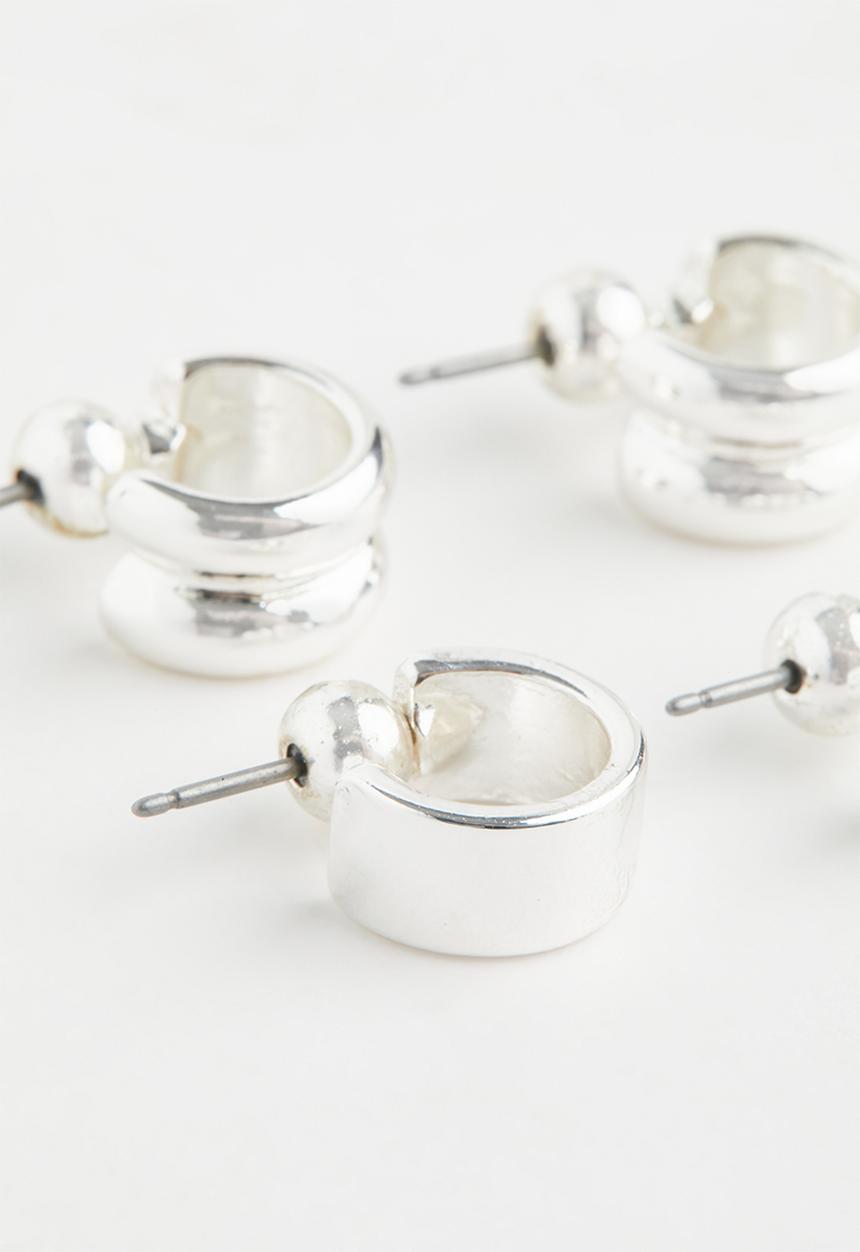 MANGO - Earrings fabiana 2-pack - silver