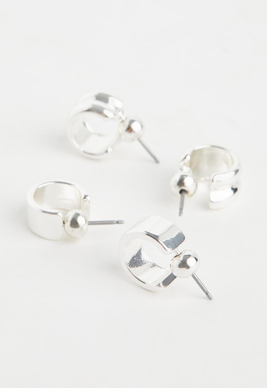 MANGO - Earrings fabiana 2-pack - silver
