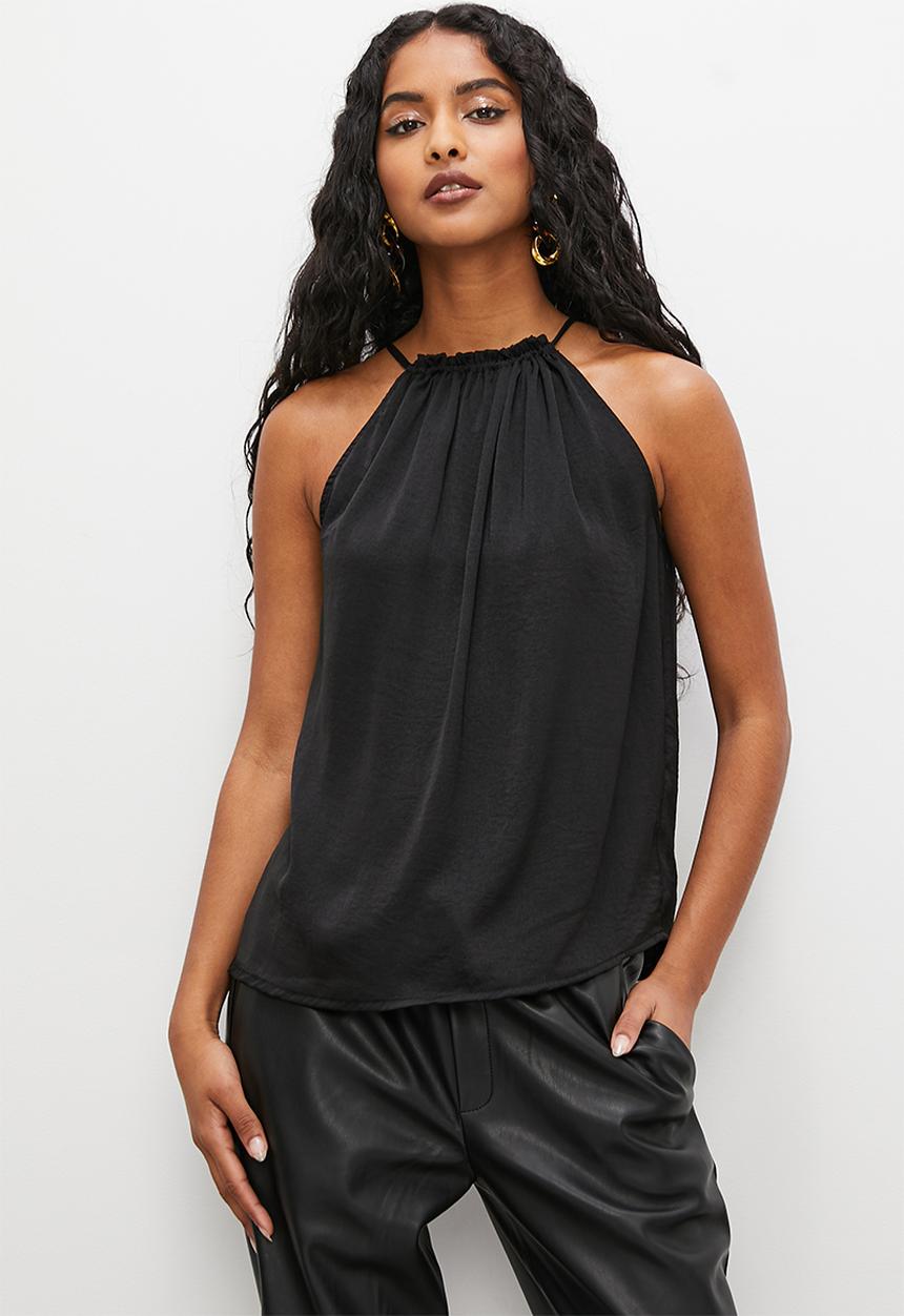 Superbalist - Satin halter cami - black