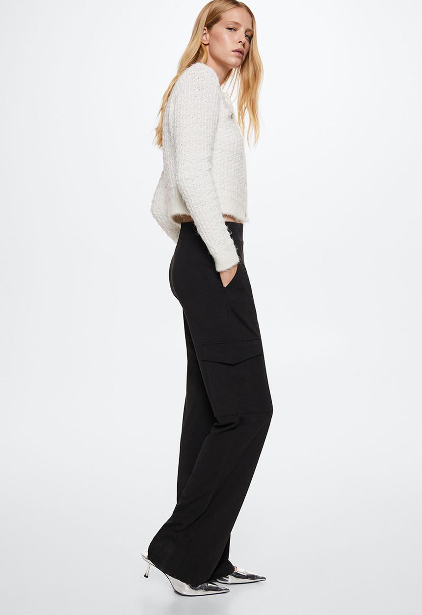 MANGO - Trousers natali - black