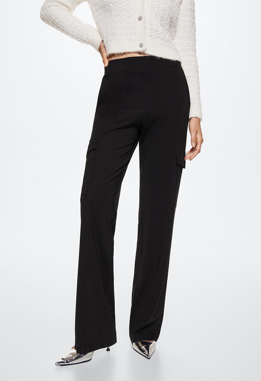 MANGO - Trousers natali - black