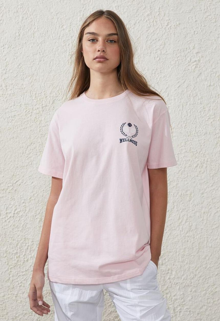 Cotton On - Active graphic T-shirt - blushing bride/bhwc circle